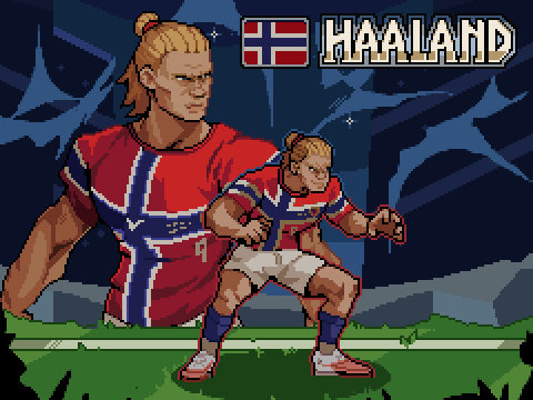 Pixel art character artwork: Haalan Character Design