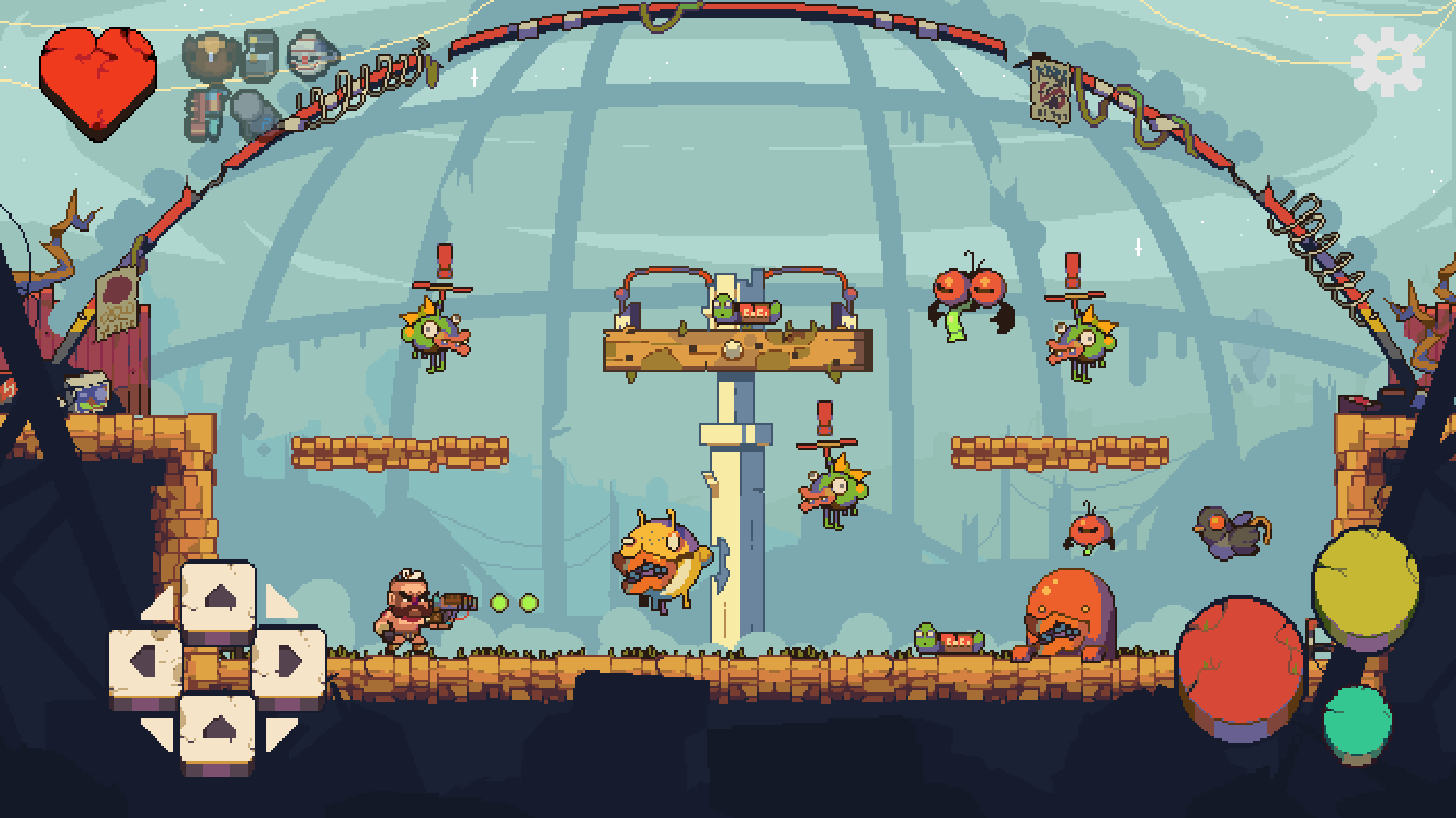 Nuclear Dome — Arte de juego · arcade móvil, pixel art de Kevin Medina