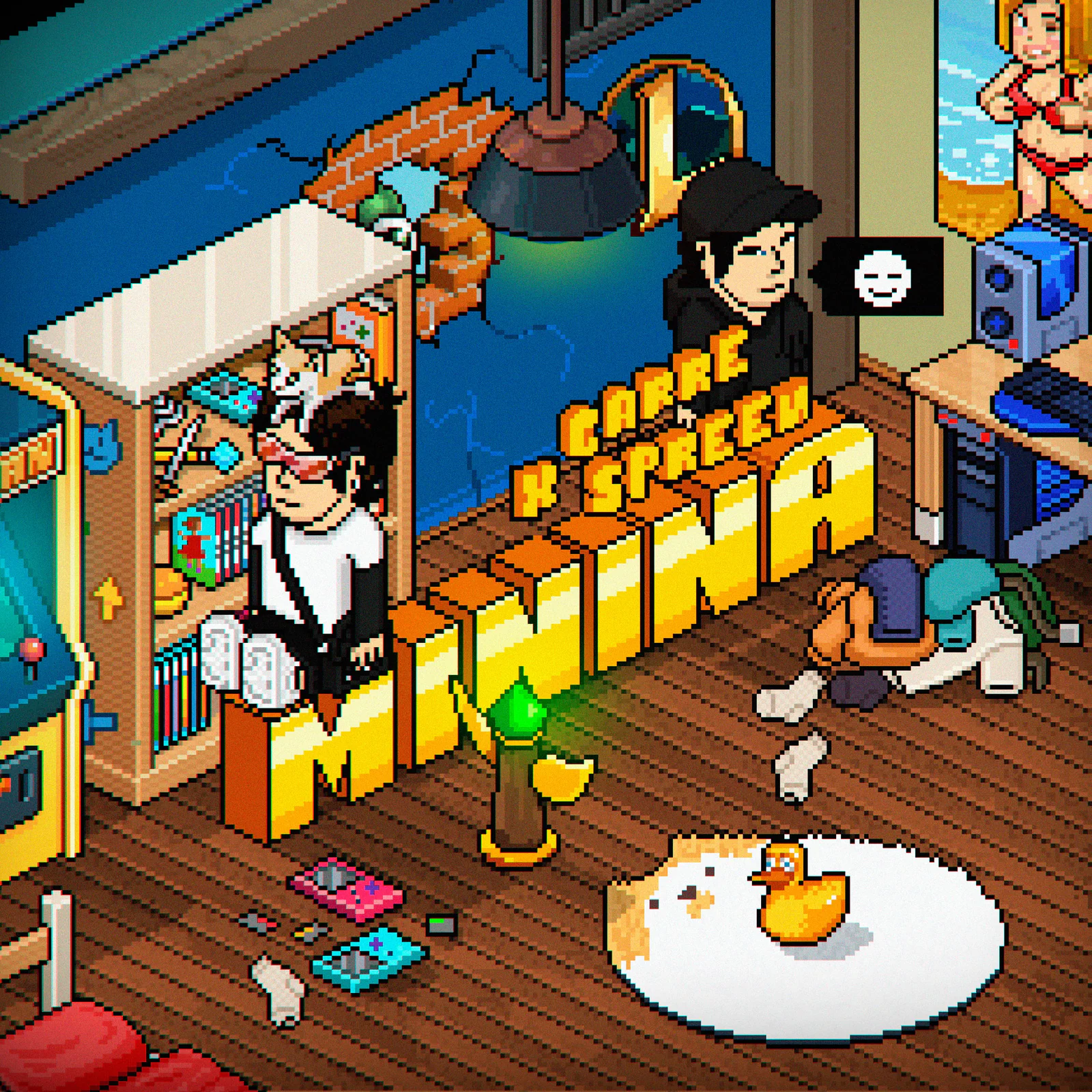 Minina — Carre & Spreen — key art, pixel art by Kevin Medina